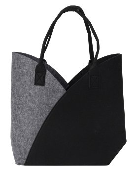 Filz-Tasche anthrazit und grau h=35cm