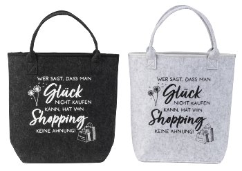 Filz-Tasche "Shopping" anthrazit & grau