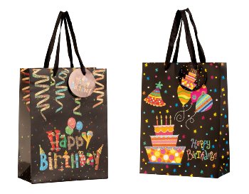 present bag "happy birthday" 24x18x8cm