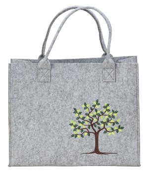 Felt bag with family tree h=28cm