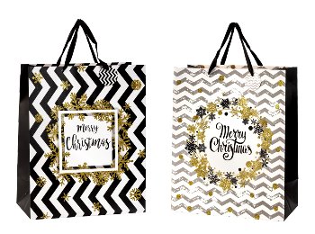 Present bag "Merry Christmas" w. glitter