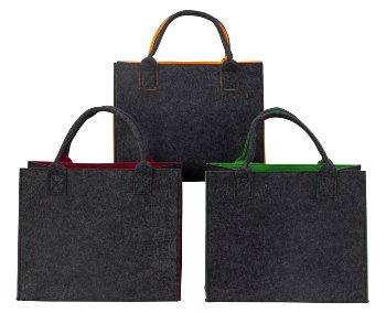 Felt bag 2 colors h=28cm w=35cm d=18,5cm