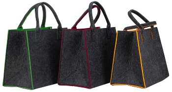 Felt bag 2 colors h=28cm w=35cm d=18,5cm