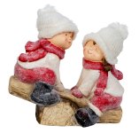 Couple with knitted hat on seesaw h=41cm