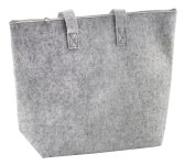 Felt bag light grey with zip h=35cm