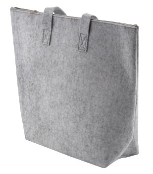 Felt bag light grey with zip h=35cm