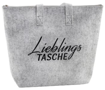 Filz-Tasche hellgrau mit Reißverschluss