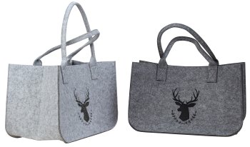 Filz-Tasche mit Hirsch-Motiv gelasert