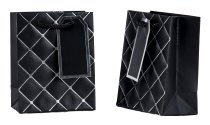 Present bag black with silver check