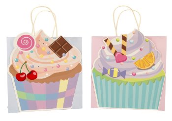 Geschenktüte 25x25x10cm mit Cupcake