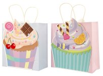 present bag 25x25x10cm with cupcake