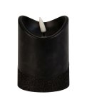 LED-wax candle round, black h=10cm