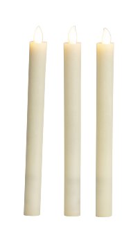 LED-taper candle cream h=24cm with timer