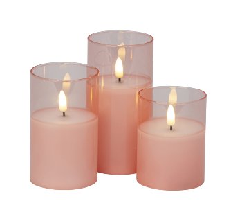 LED-candle peach h=10+12,5+15cm