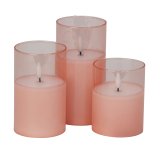 LED-candle peach h=10+12,5+15cm