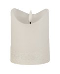 LED-wax candle round, white h=10cm