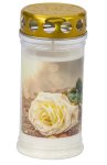 Grave candle white rose