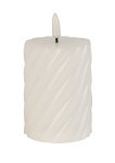 LED-wax candle round, white h=9,2cm