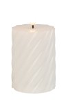 LED-wax candle round, white h=9,2cm