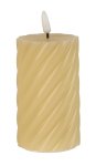 LED-wax candle round, cream h=11,5cm