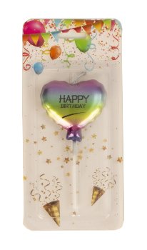 Cake candle heart "Happy Birthday"