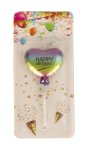 Cake candle heart "Happy Birthday"