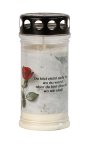 Grave candle red rose with words