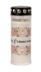 Grave candle "In Erinnerung" with flower