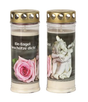 Grave candle "Ein Engel beschützt dich!"