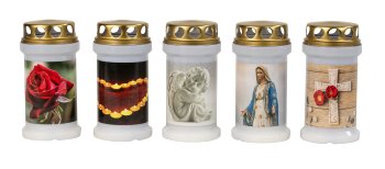 Grave candle 5 designs assorted