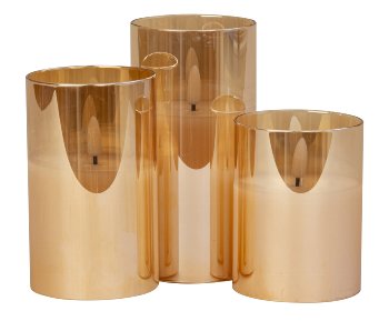 LED-Kerzen amber h=10+12,5+15cm