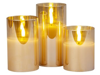 LED-Kerzen amber h=10+12,5+15cm