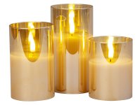 LED-candle amber h=10+12,5+15cm