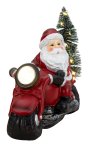 Santa on motor cycle with LED-light tree