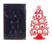 Wooden X-mas Tree h=30,5cm w=17cm, red