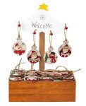 Wooden xmas decoration f. hanging