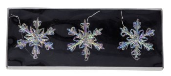 Glass snowflake d=6cm for hanging,