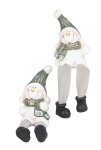 Laughing snowmen with softlegs h=16cm