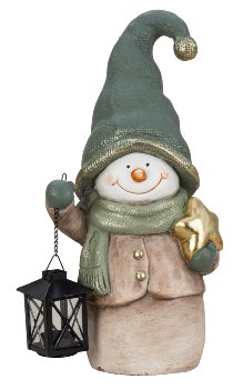 Snowman mint color with lantern for