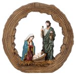 Holy Family in tree slice h=23cm