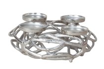 Metal advent wreath silver h=11cm