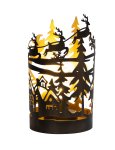 Metal lantern black with xmas design &