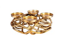 Metal advent wreath gold h=11cm d=30cm