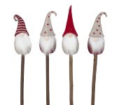 Felt sleeping santas with wooden stick