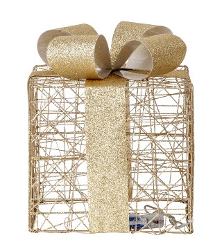 Shinning (warm white) present gold