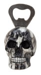 Skull with metal beer bottle opener