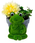 Frog green with plant pot h=23cm