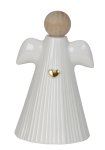 Porcelain angel with wooden head h=12cm