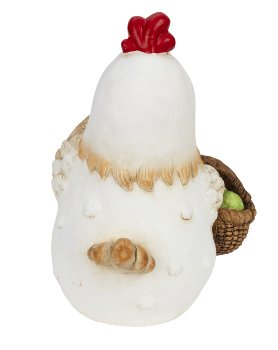 Lustiges Huhn mit Eier-Korb h=33cm