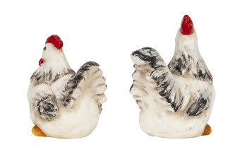 Hahn und Henne h=8,5+10cm sort.